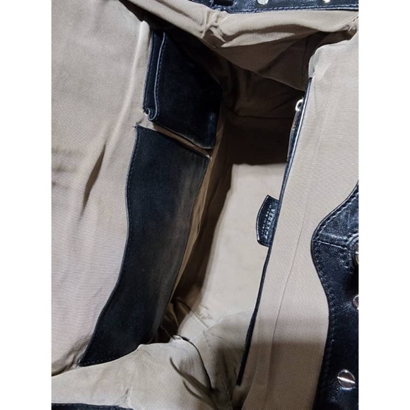 SOLD***Authentic VERSACE Embossed Frame Leather Satchel Black - Picture 14 of 15